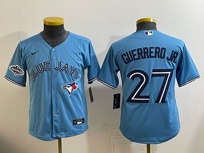 Youth 2025 Nike Toronto Blue Jays #27 Guerrero jr Light Blue Game MLB Jersey 04